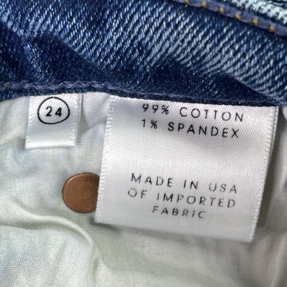 GRLFRND Karolina Jeans Women’s 24 Blue Skinny Mid-Rise Medium Wash Button Fly - Picture 10 of 16